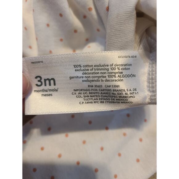 Carter's 3 months polka dot and floral long sleeve onesie - Picture 4 of 6